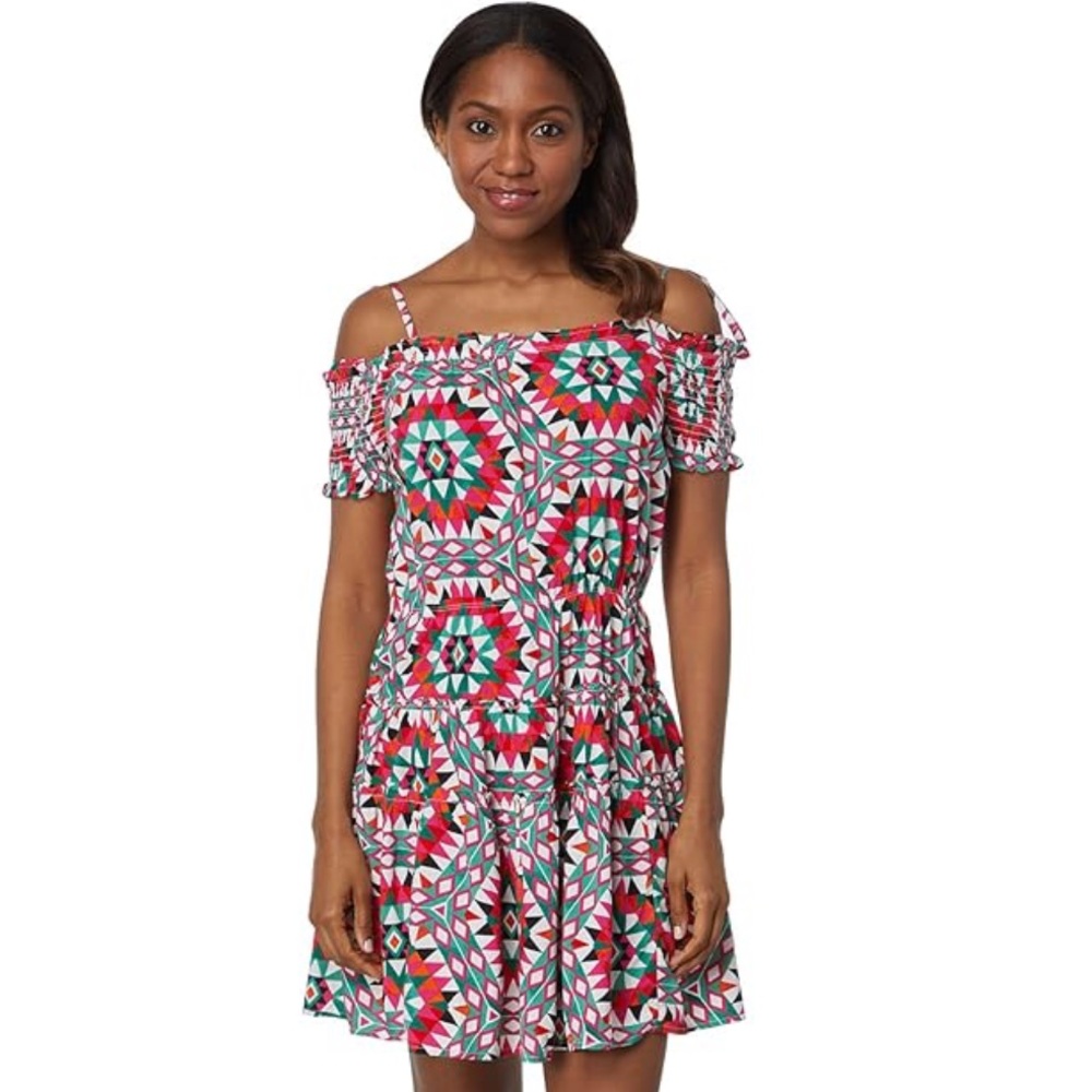 Wrangler Retro Cold Shoulder Kaleidoscope Print Dress